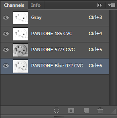 Screenshot: spot color channels in Adobe Photoshop